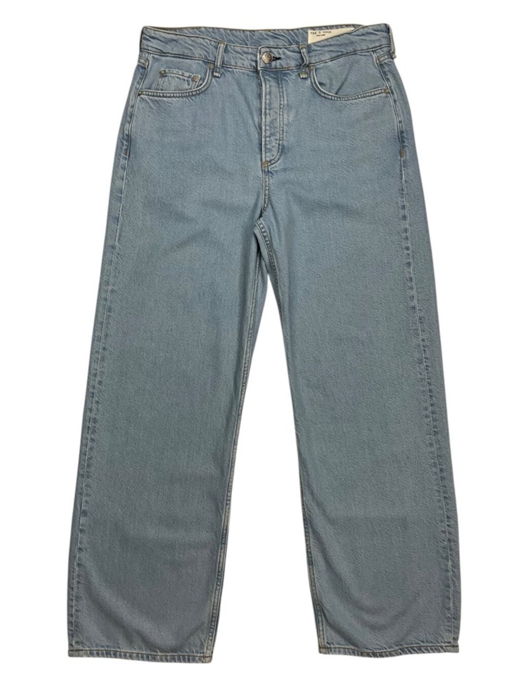 Rag and Bone Logan Low Rise Wide Leg Jean 31 Blossom Blue Full Length